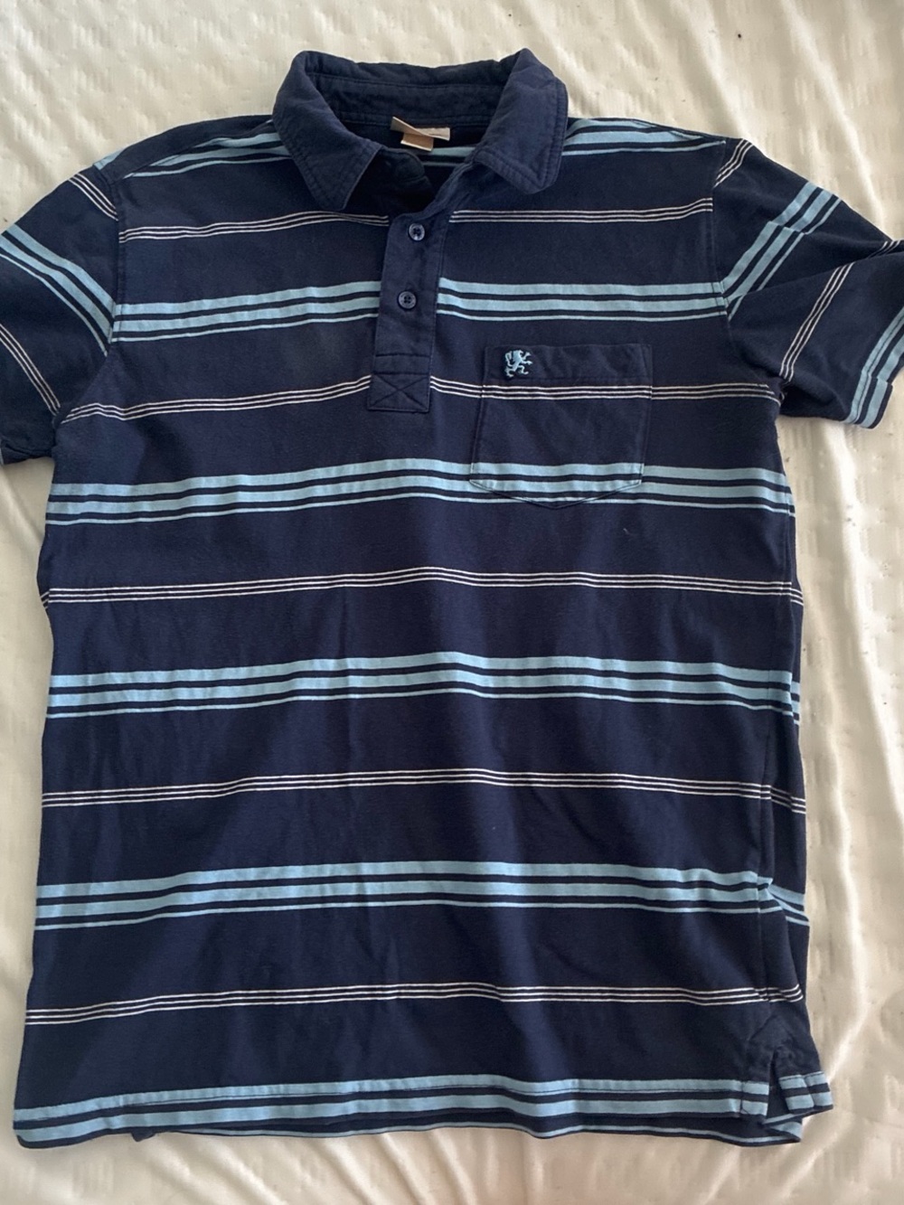 Mossimo Supply Co. Navy Polo with Light Blue Stripes